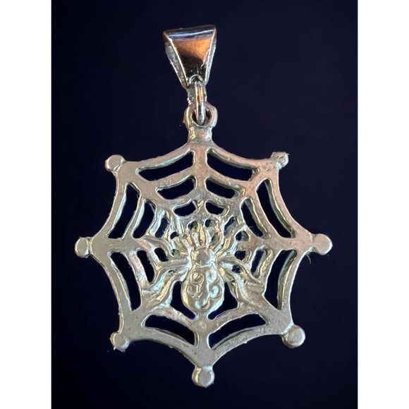 House of Morgan Spiderweb Slider Pewter Silver Pendant - Picture 2 of 10